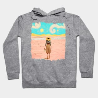 Pastel Coastal Cowgirl - Serene Beach Vibes Hoodie